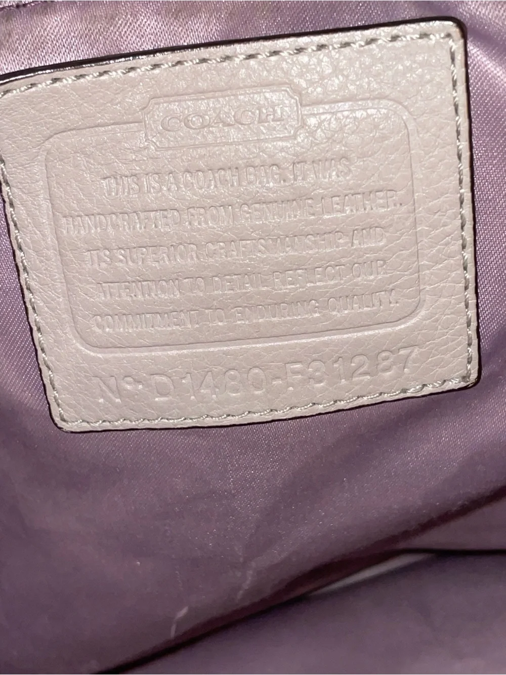 Coach Leather Shoulder Bag - Light Mauve